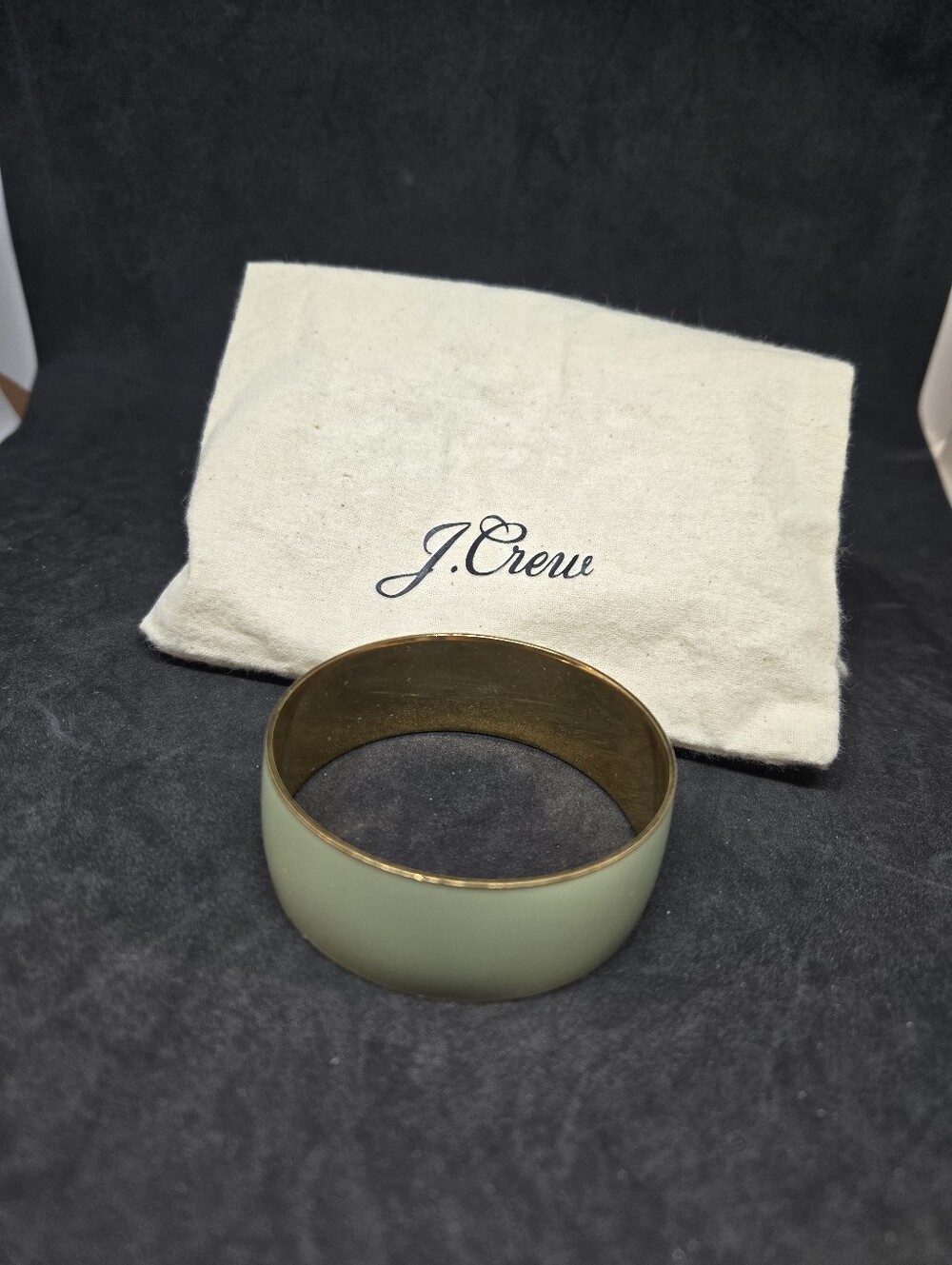 J. Crew Enameld Mint Gold Tone Bangle Bracelet